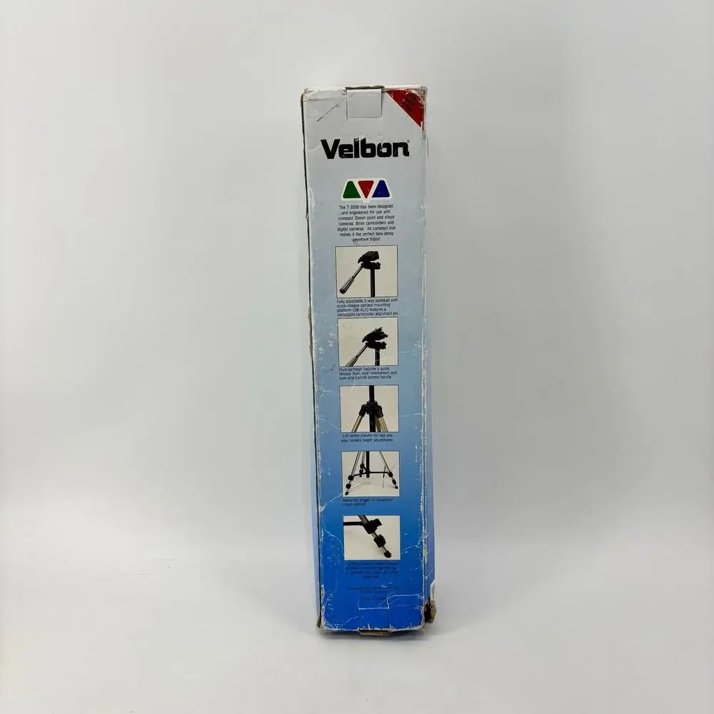 Velbon T-3500 Tripod Deluxe Lightweight Photo Video Camera Original Box